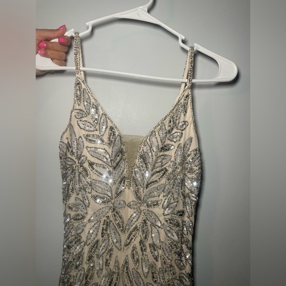 Mac Duggal 5107 Embellished Gold Leaf Long Evening Gown - Picture 6 of 16